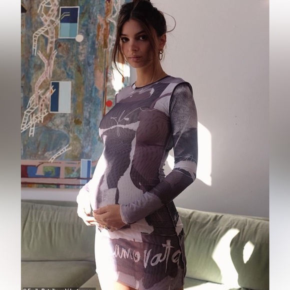 iNAMORATA Multicolor Long Sleeve Dress PURPLE - Picture 2 of 6